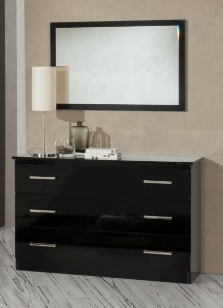 Product photograph of Simona Black Italian 3 Drawer Dresser from Choice Furniture Superstore.